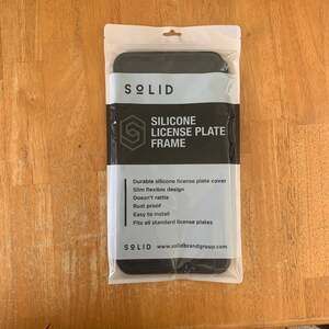 SOLID Silicone License Plate Frame – Black – Rust‑Proof – No Rattle